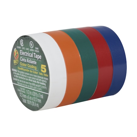 Duck Brand Duck 1/2 in. W X 20 ft. L Assorted Vinyl Electrical Tape 299020